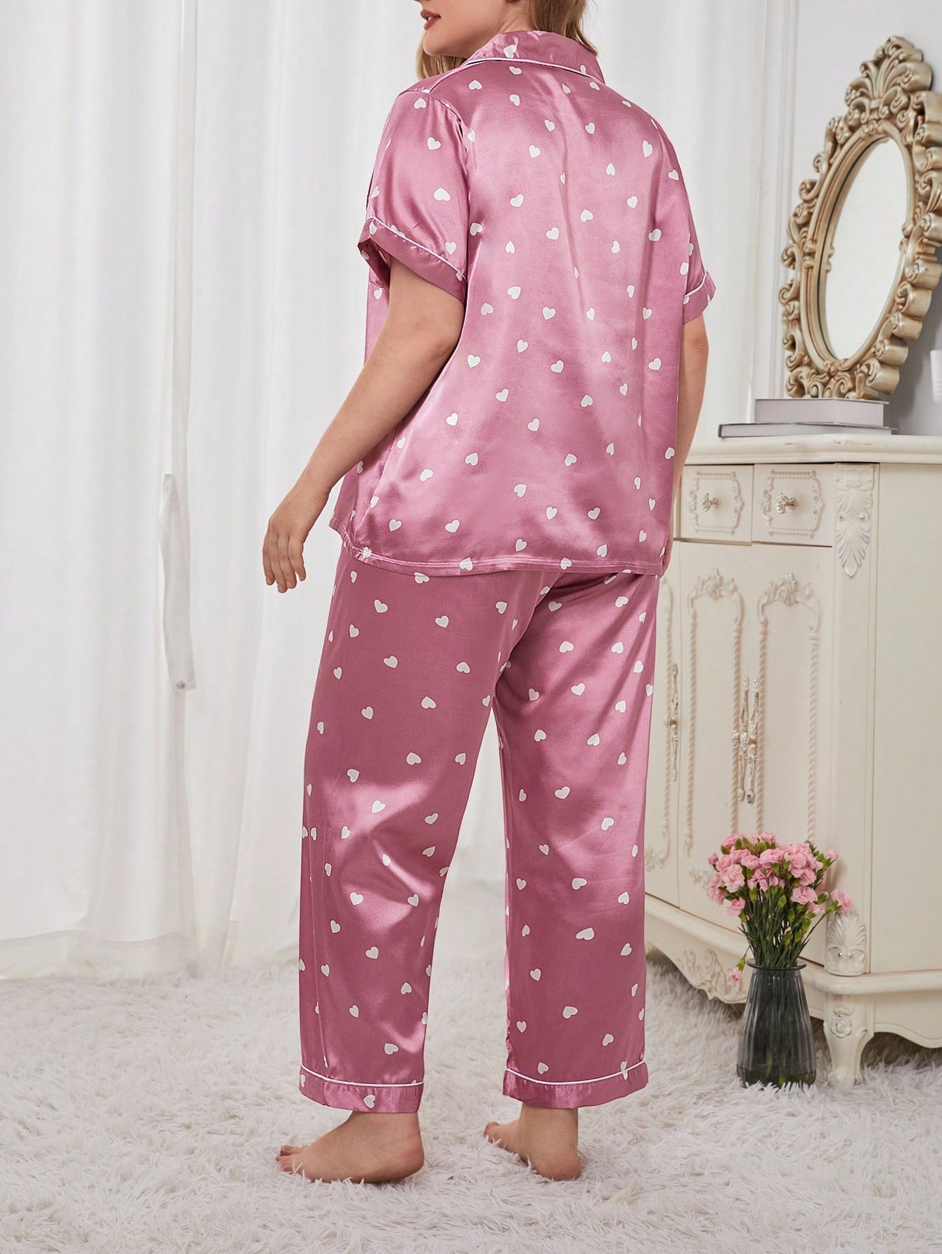 Pijama Plus Size Chuva De Corações