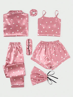 Conjunto Pijama 7 Peças Corações