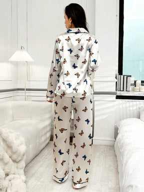 Pijama Longo Jardim De Borboletas