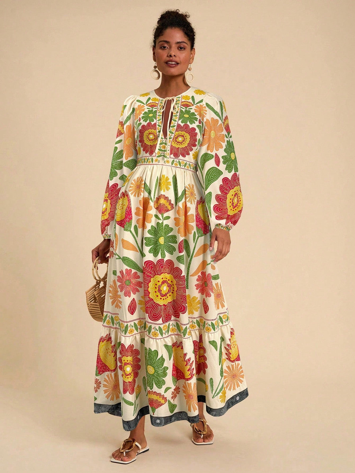 Vestido De Mangas Longas Outonal